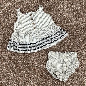 0-3 Month Old Navy Striped Outfit